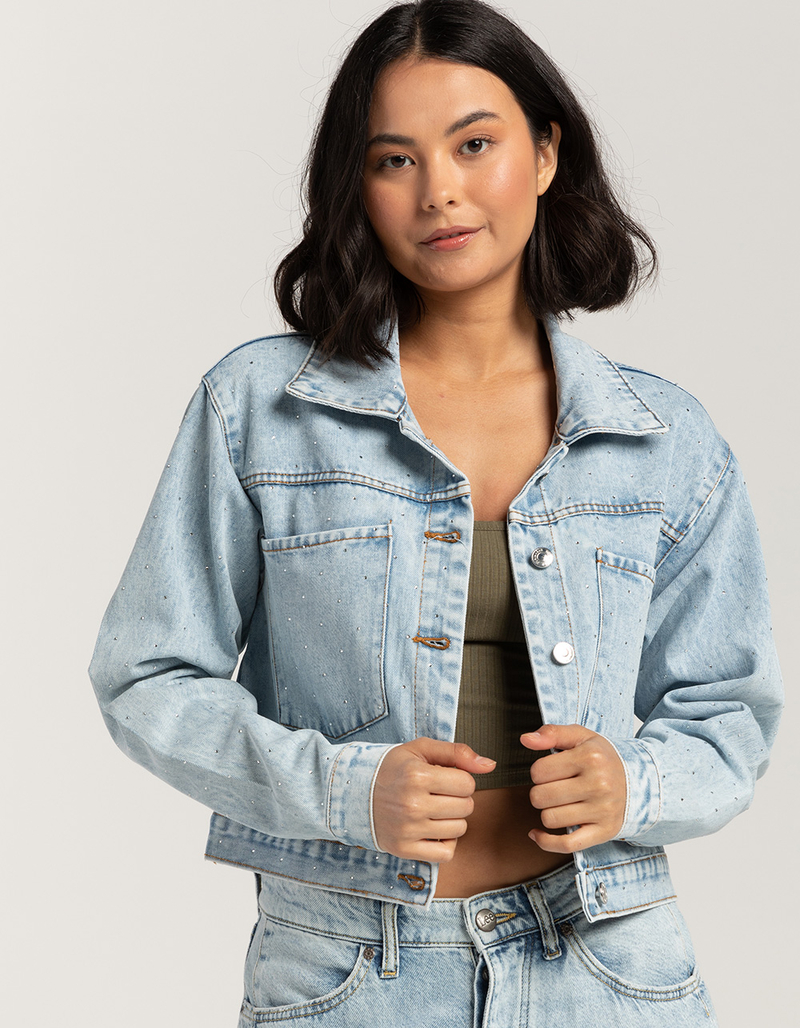 ASHLEY Denim Rhinestone Womens Jacket DENIM Tillys