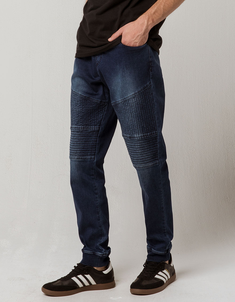 EAST POINTE Knit Indigo Mens Moto Jogger Pants image number 1