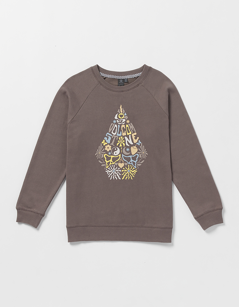 VOLCOM Truly Stokin Girls Oversized Crewneck Sweatshirt image number 2