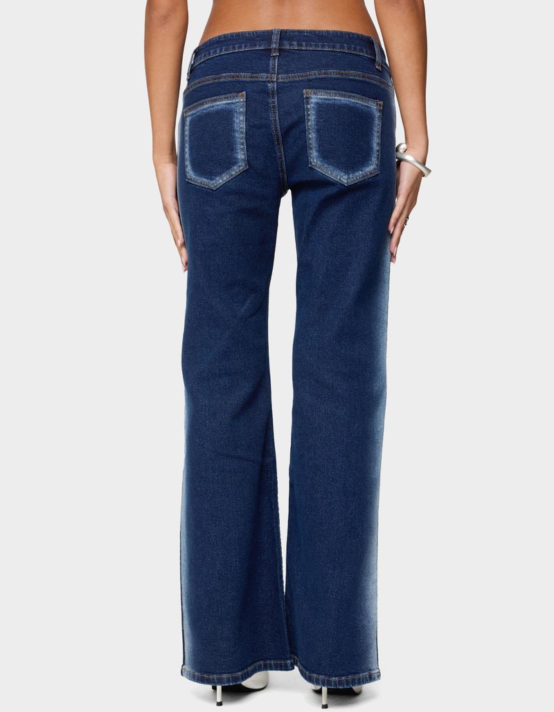 EDIKTED Airbrushed Low Rise Flared Jeans image number 2