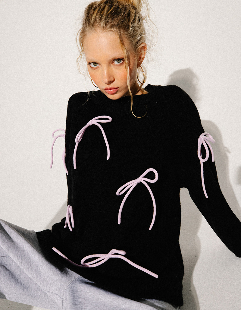 RSQ Womens Bow Detail Pullover Sweater image number 0