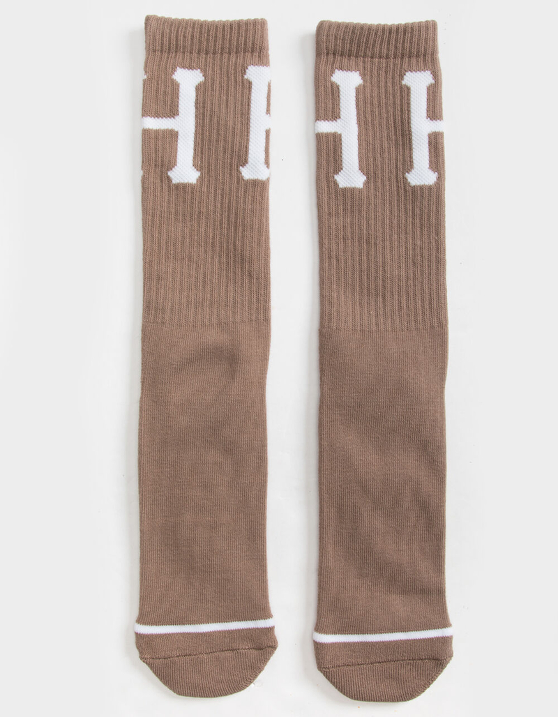 HUF Classic H Mens Brown Crew Socks image number 0