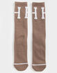 HUF Classic H Mens Brown Crew Socks image number 1