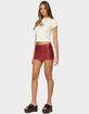EDIKTED Lace Up Faux Leather Mini Skort image number 4