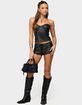 EDIKTED Jessica Lace Up Faux Leather Micro Shorts image number 5