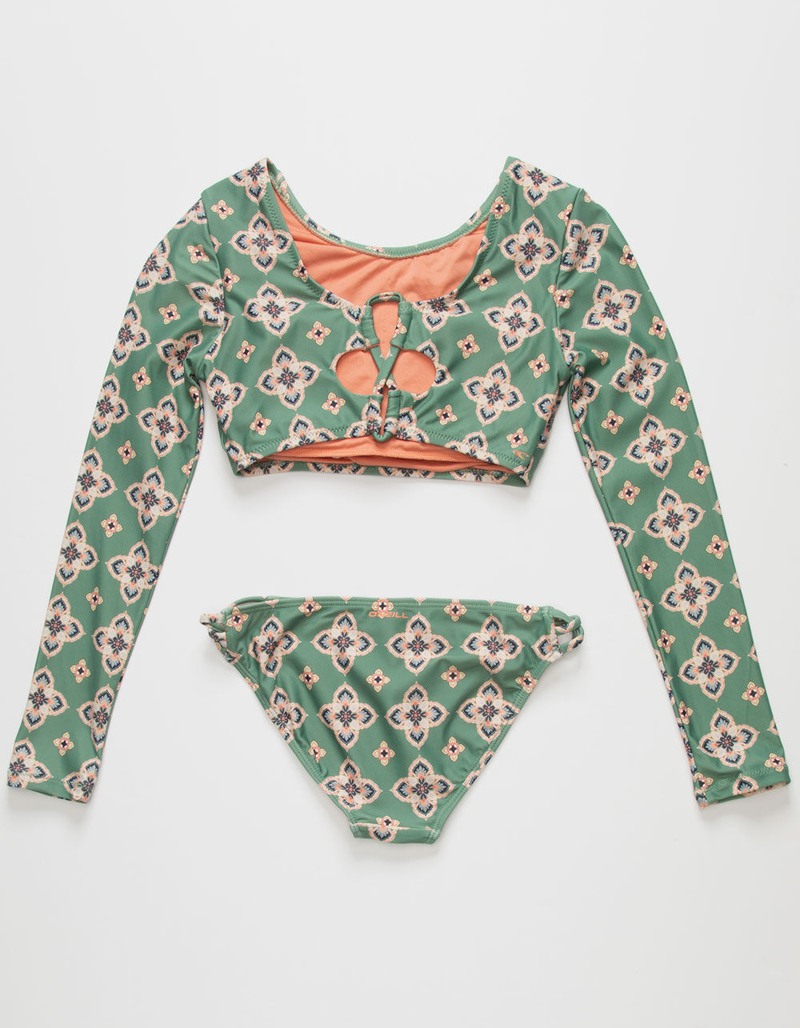 O'NEILL Thalia Tile Long Sleeve Girls Crop Rash Guard Set image number 2