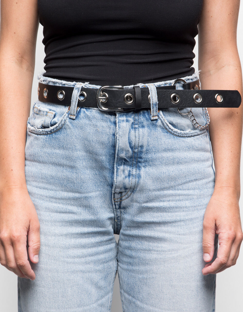 Grommet Drop Chain Womens Belt image number 0