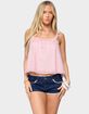 EDIKTED Ruffle Mesh Babydoll Tank Top image number 1