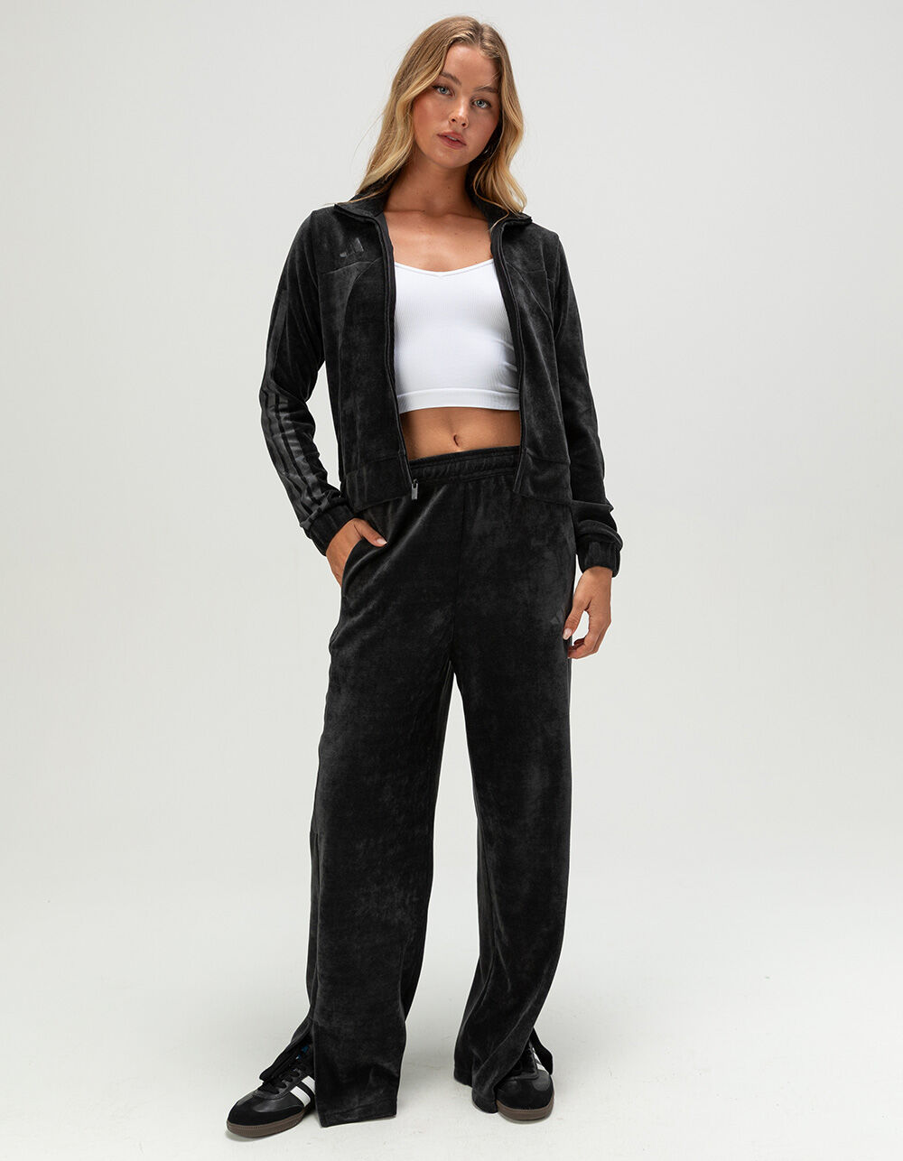 ADIDAS Tiro Womens Velour Track Jacket - BLACK | Tillys