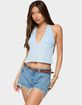 EDIKTED Floral Eyelet Backless Halter Top image number 1