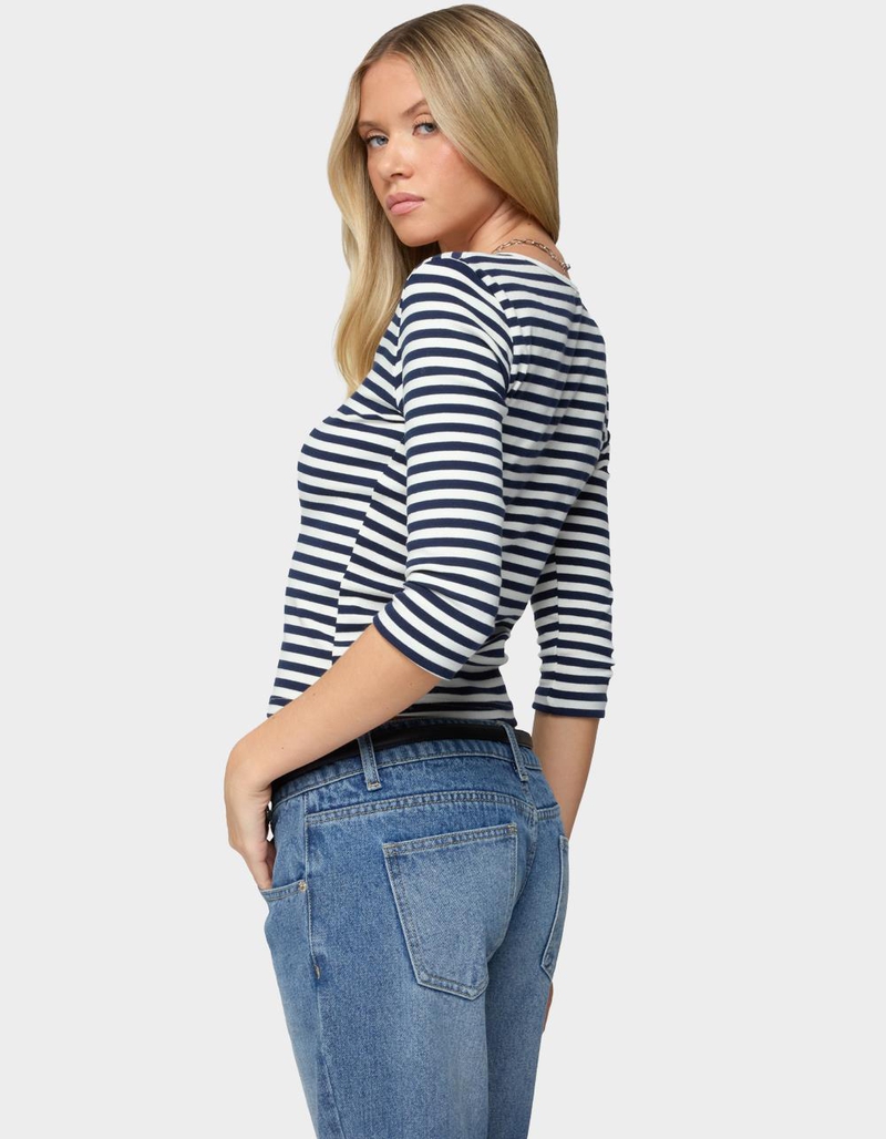 EDIKTED Poppie Striped V-Neck Top image number 2