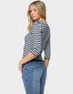 EDIKTED Poppie Striped V-Neck Top image number 3