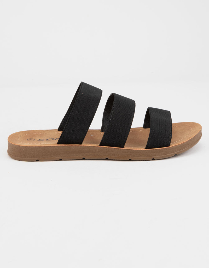 SODA Elastic 3 Strap Black Womens Sandals image number 2