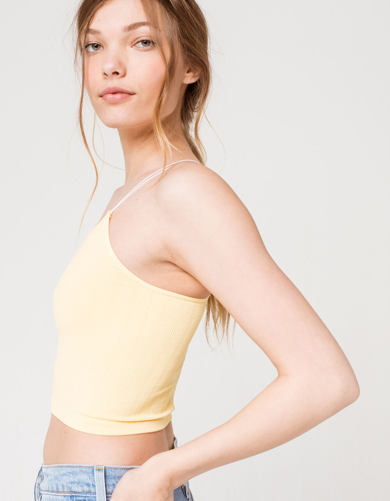 FULL TILT Strappy Seamless Yellow Bralette image number 0