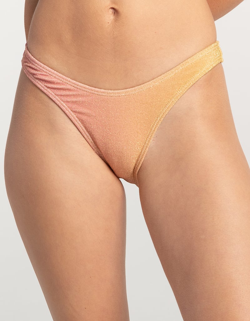 DAMSEL Ombre Sparkle High Leg Bikini Bottoms image number 1