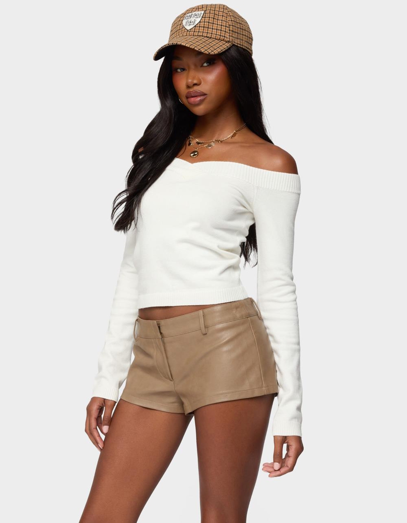 EDIKTED Leatrice Off Shoulder Knit Top image number 1