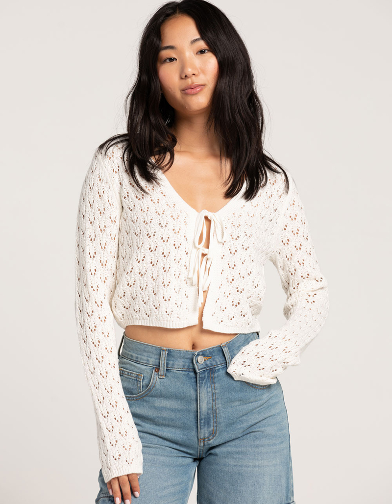 RSQ Womens Open Knit Double Tie Cardigan image number 1