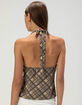 FULL TILT Womens Plaid Halter Top image number 4