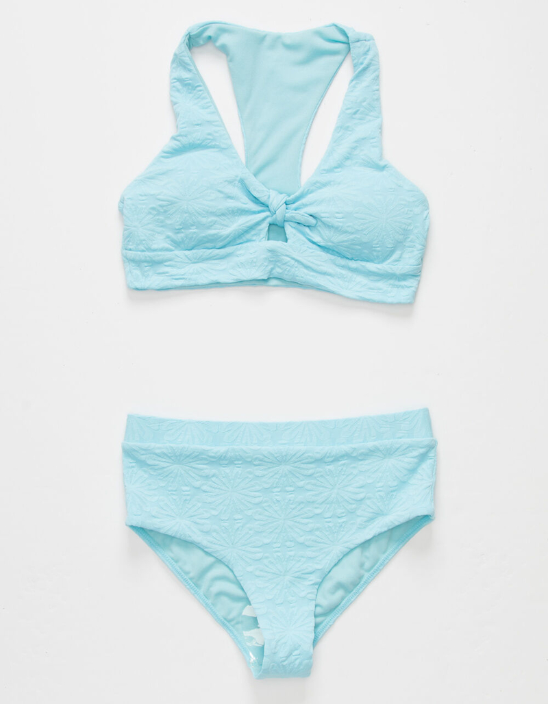 FULL TILT Knot High Waisted Girls Light Blue Bikini Set image number 0