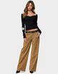 EDIKTED Stacey Low Rise Faux Suede Pants image number 4