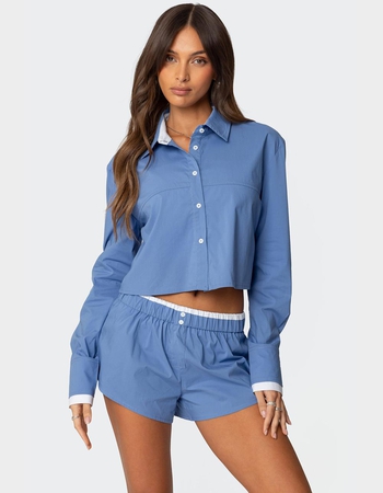 EDIKTED Danette Oversized Button Up Shirt Primary Image