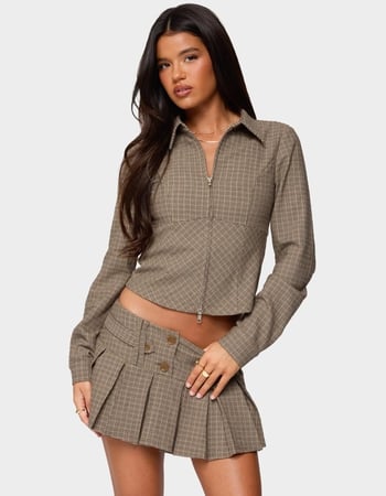EDIKTED Lockette Plaid Jacket Primary Image