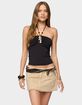 EDIKTED Carmel Bead Ruched Halter Top image number 1