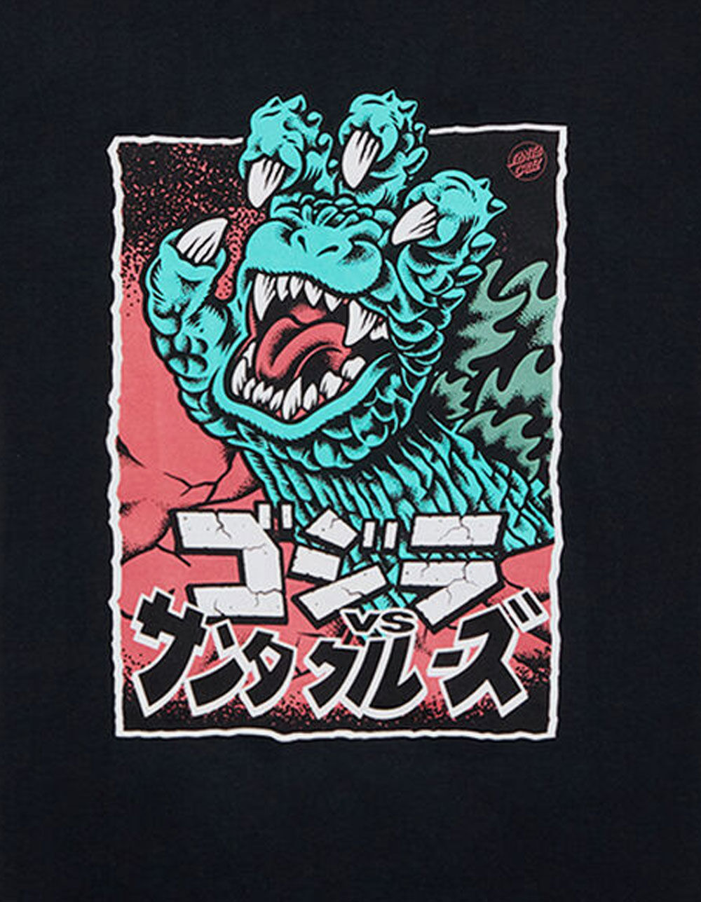 SANTA CRUZ Godzilla Hand Front Mens Tee - BLACK - S | Tillys