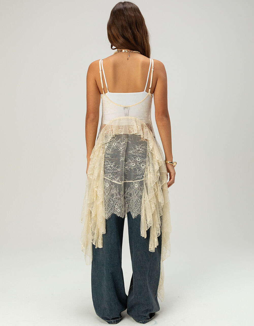 WEST OF MELROSE Womens Lace Duster - CREAM | Tillys