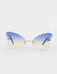 Butterfly Rhinestone Rimless Sunglasses image number 2