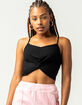 FULL TILT Knot Front Womens Black Cami image number 1