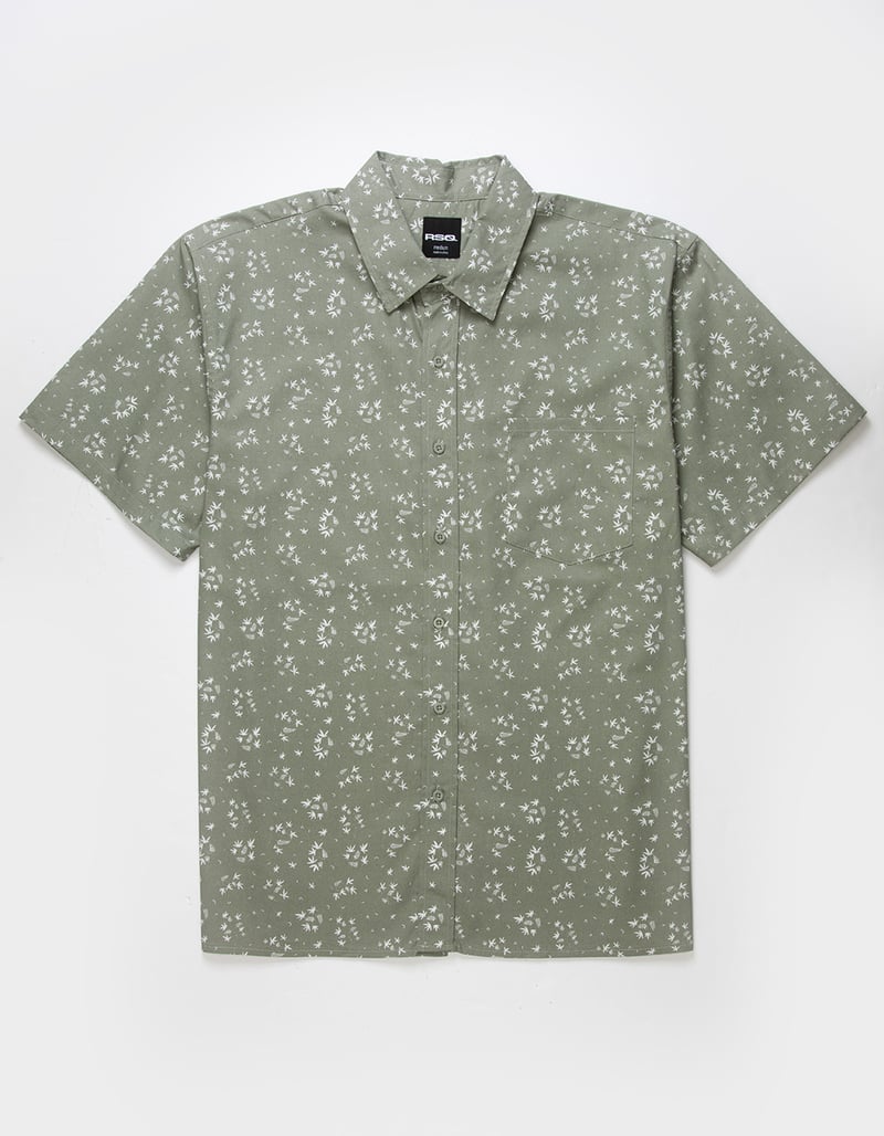 RSQ Mens Ditsy Print Poplin Button Up Shirt image number 1
