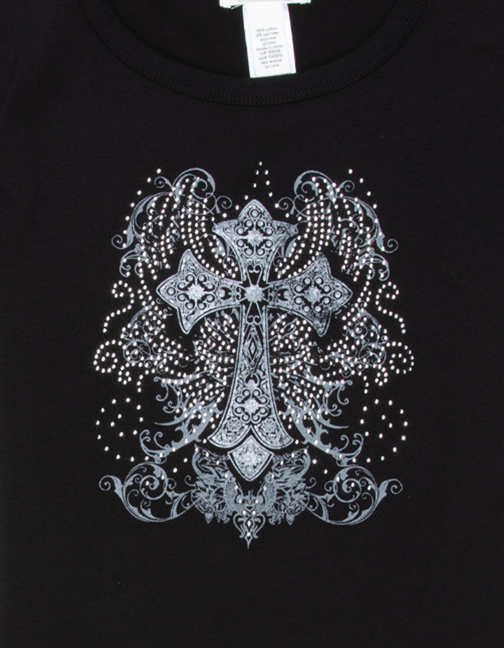 FULL TILT Rhinestone Cross Girls Tee - BLACK | Tillys