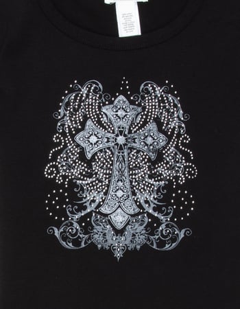 FULL TILT Rhinestone Cross Girls Tee Alternative Image