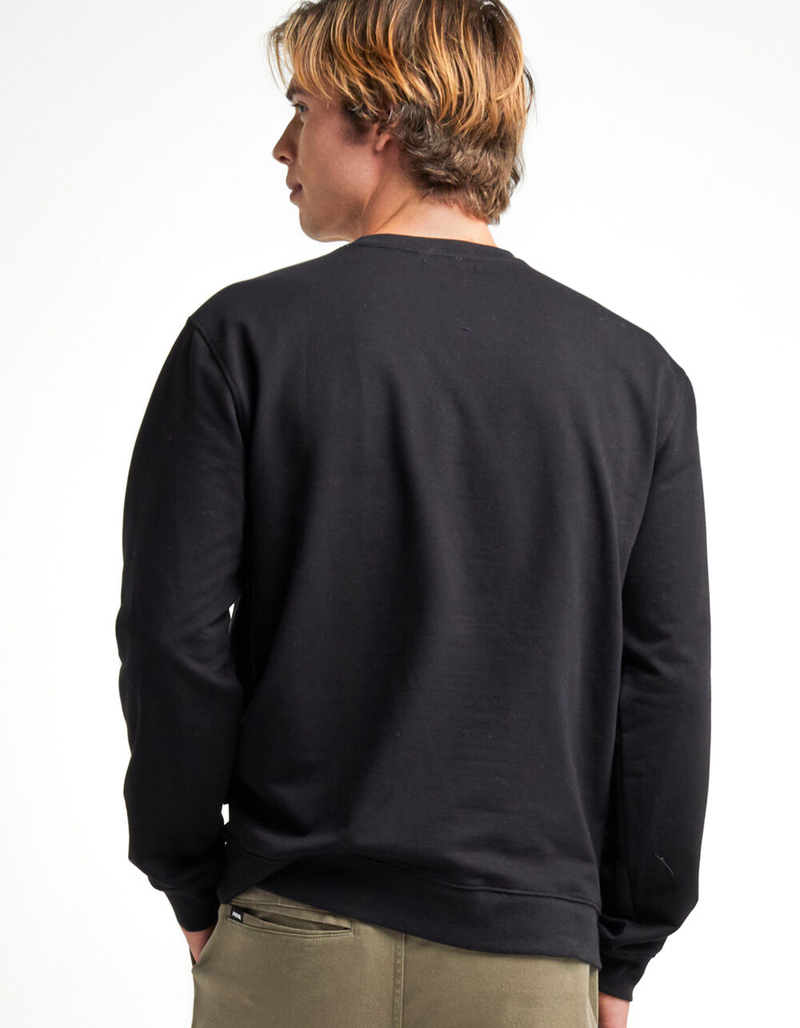 RSQ Mens Solid Crewneck Black Sweatshirt image number 3