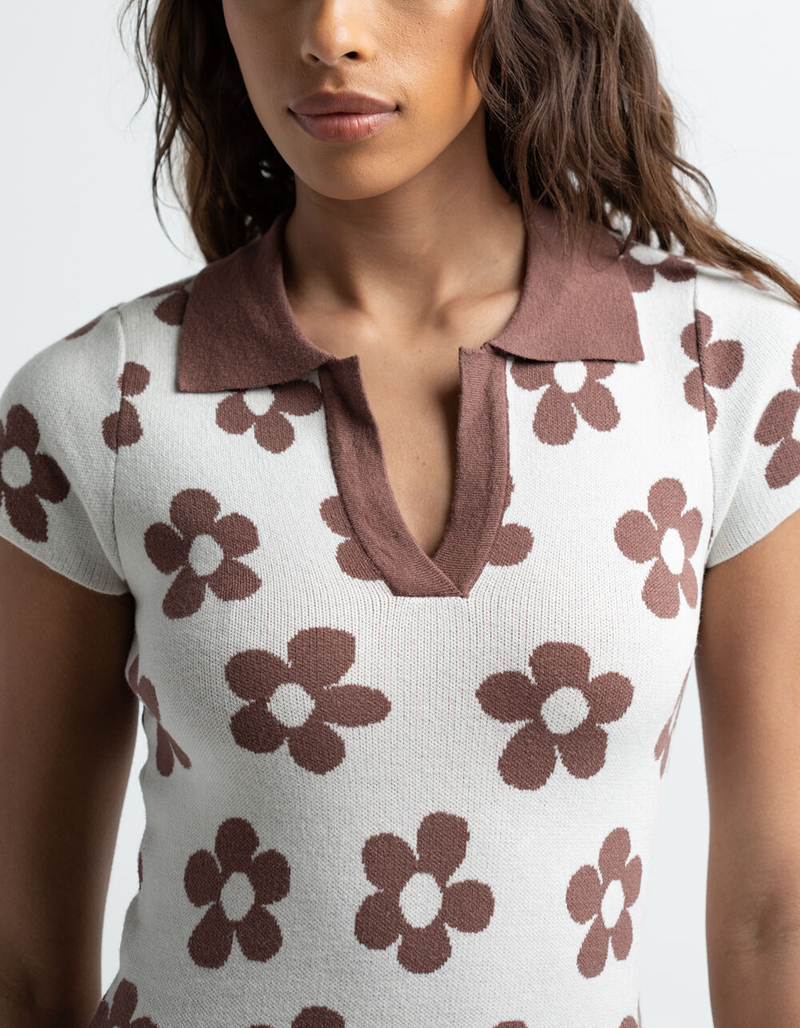 RSQ Floral Polo Sweater Dress image number 4