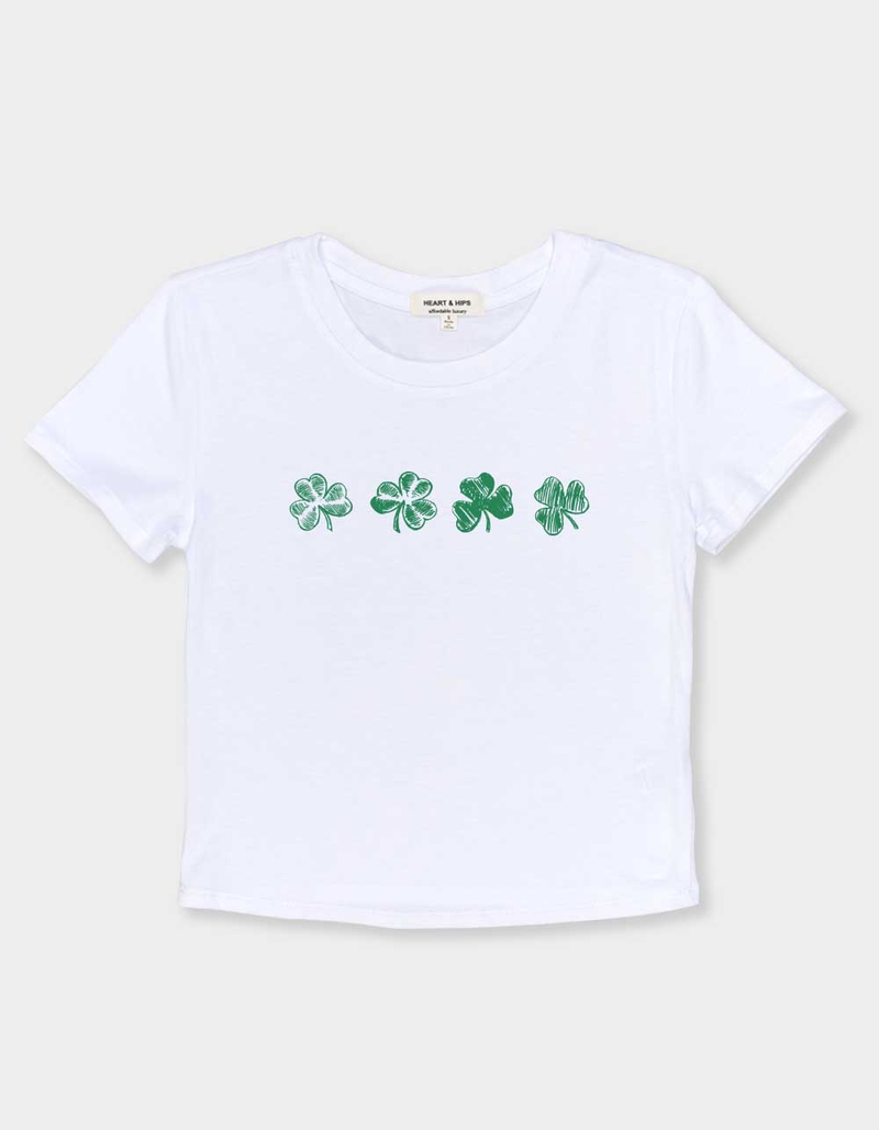 CLOVER Doodles Womens Baby Tee image number 1