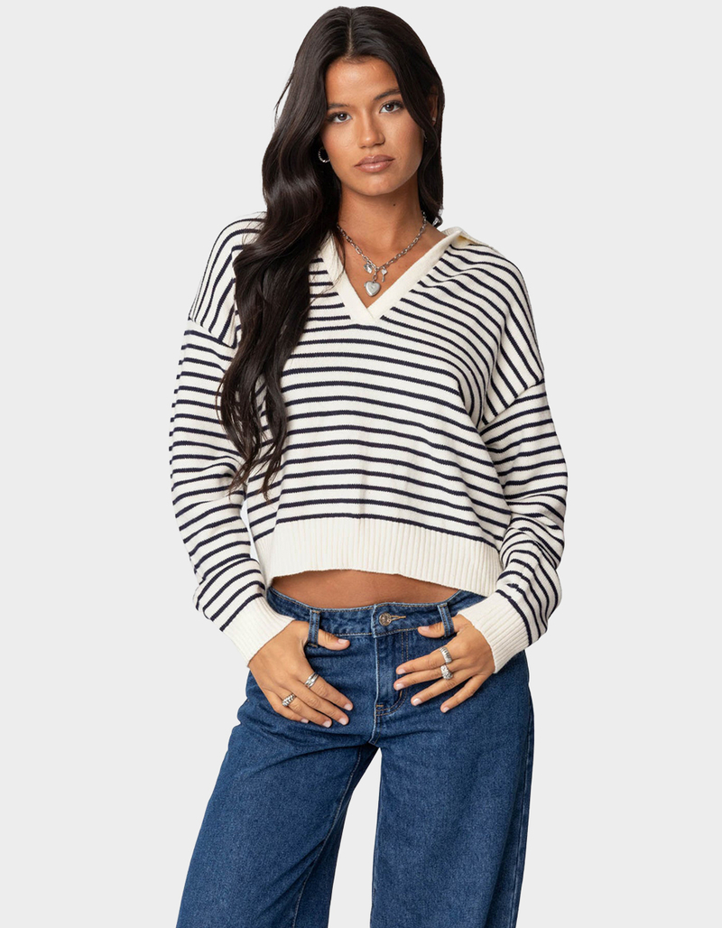 EDIKTED Copenhagen Oversized Striped Sweater image number 0