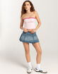 RSQ Womens Low Rise Pleated Denim Mini Skirt image number 6
