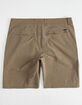 VALOR Pigment Dyed Dark Khaki Mens Hybrid Shorts image number 2