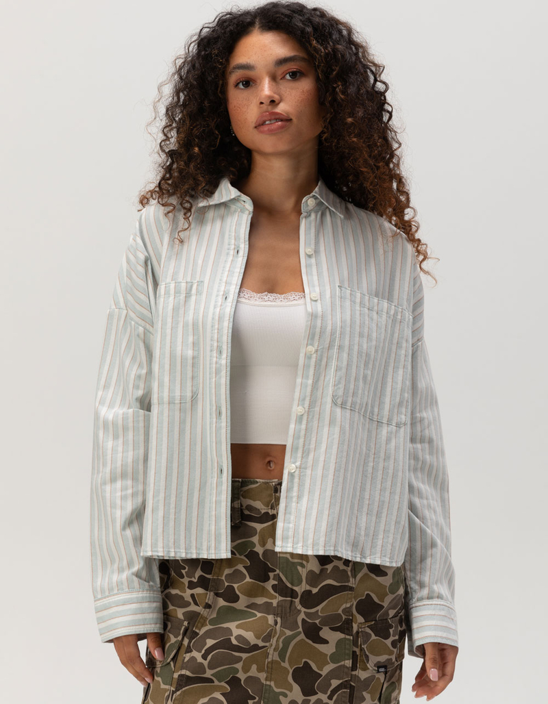 VANS Antica Boxy Long Sleeve Womens Button Down Shirt image number 0