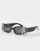 RSQ Rhinestone Drip Novelty Sunglasses image number 1