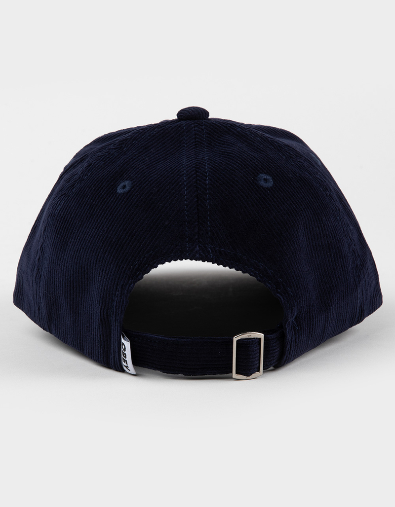 OBEY Lowercase 6 Panel Corduroy Strapback Hat image number 2