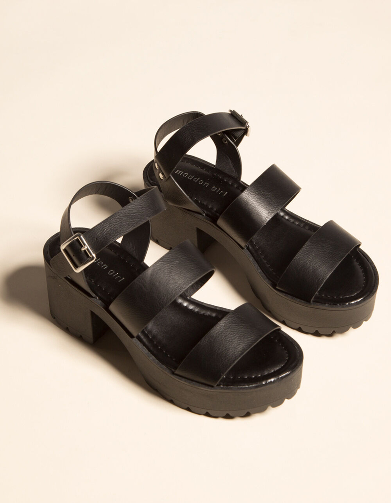 MADDEN GIRL Carterr Lug Black Womens Platform Sandals image number 1