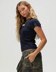 FULL TILT Hibiscus Womens Baby Tee image number 3