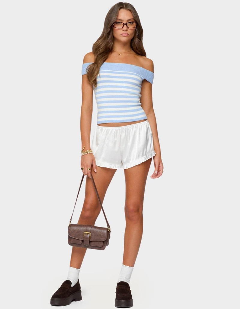 EDIKTED Deni Off Shoulder Striped Knit Top image number 4