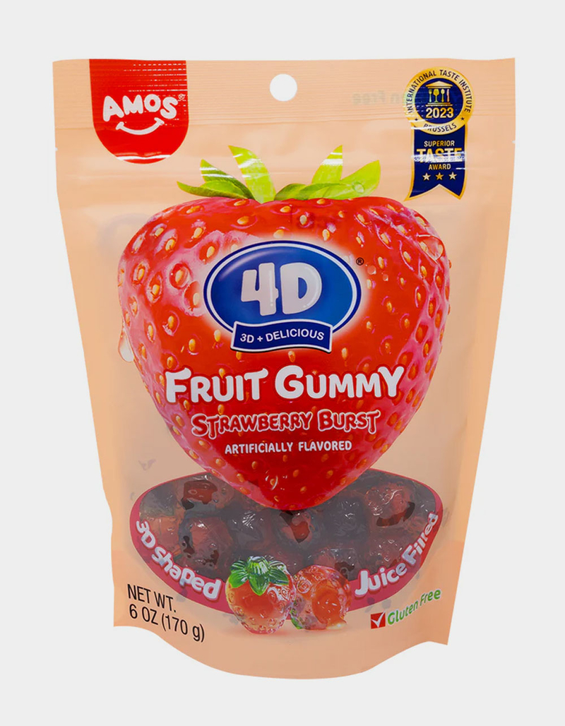 AMOS 4D Strawberry Gummy Candy image number 0