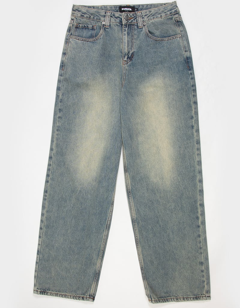 RSQ Mens Embroidered Extra Baggy Jeans image number 7