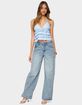 EDIKTED Tiered Ruffle Backless Striped Halter Top image number 3