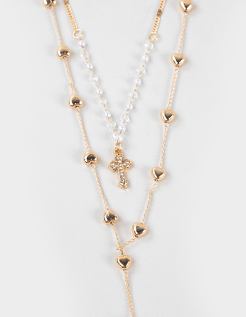 FULL TILT Cross/Heart Lariat Necklace Alternative Image